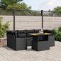 Preview: ARDEBO.de - 7-tlg. Garten-Sofagarnitur mit Kissen Schwarz Poly Rattan