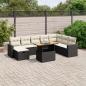 Preview: ARDEBO.de - 9-tlg. Garten-Sofagarnitur mit Kissen Schwarz Poly Rattan