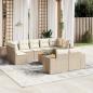 Preview: ARDEBO.de - 10-tlg. Garten-Sofagarnitur mit Kissen Beige Poly Rattan