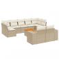 Preview: 10-tlg. Garten-Sofagarnitur mit Kissen Beige Poly Rattan