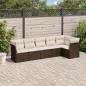 Preview: ARDEBO.de - 6-tlg. Garten-Sofagarnitur mit Kissen Braun Poly Rattan