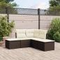 Preview: ARDEBO.de - 5-tlg. Garten-Sofagarnitur mit Kissen Braun Poly Rattan