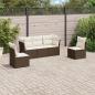 Preview: ARDEBO.de - 5-tlg. Garten-Sofagarnitur mit Kissen Braun Poly Rattan