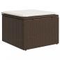 Preview: ARDEBO.de - Gartenhocker mit Kissen Braun 55x55x37 cm Poly Rattan