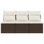 Preview: Gartensofa mit Kissen 3-Sitzer Braun Poly Rattan