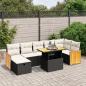 Preview: ARDEBO.de - 8-tlg. Garten-Sofagarnitur mit Kissen Schwarz Poly Rattan