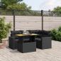 Preview: ARDEBO.de - 5-tlg. Garten-Sofagarnitur mit Kissen Schwarz Poly Rattan