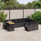 Preview: ARDEBO.de - 10-tlg. Garten-Sofagarnitur mit Kissen Schwarz Poly Rattan