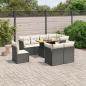 Preview: ARDEBO.de - 9-tlg. Garten-Sofagarnitur mit Kissen Schwarz Poly Rattan