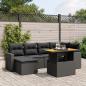 Preview: ARDEBO.de - 7-tlg. Garten-Sofagarnitur mit Kissen Schwarz Poly Rattan