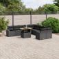 Preview: ARDEBO.de - 11-tlg. Garten-Sofagarnitur mit Kissen Schwarz Poly Rattan