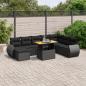 Preview: ARDEBO.de - 9-tlg. Garten-Sofagarnitur mit Kissen Schwarz Poly Rattan