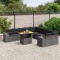 Preview: ARDEBO.de - 11-tlg. Garten-Sofagarnitur mit Kissen Schwarz Poly Rattan