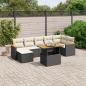 Preview: ARDEBO.de - 8-tlg. Garten-Sofagarnitur mit Kissen Schwarz Poly Rattan