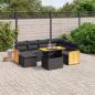 Preview: ARDEBO.de - 8-tlg. Garten-Sofagarnitur mit Kissen Schwarz Poly Rattan