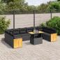 Preview: ARDEBO.de - 11-tlg. Garten-Sofagarnitur mit Kissen Schwarz Poly Rattan