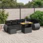 Preview: ARDEBO.de - 8-tlg. Garten-Sofagarnitur mit Kissen Schwarz Poly Rattan