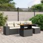 Preview: ARDEBO.de - 6-tlg. Garten-Sofagarnitur mit Kissen Schwarz Poly Rattan