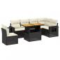 Preview: 7-tlg. Garten-Sofagarnitur mit Kissen Schwarz Poly Rattan