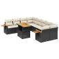 Preview: 9-tlg. Garten-Sofagarnitur mit Kissen Schwarz Poly Rattan