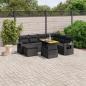 Preview: ARDEBO.de - 8-tlg. Garten-Sofagarnitur mit Kissen Schwarz Poly Rattan