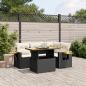 Preview: ARDEBO.de - 5-tlg. Garten-Sofagarnitur mit Kissen Schwarz Poly Rattan