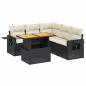 Preview: 6-tlg. Garten-Sofagarnitur mit Kissen Schwarz Poly Rattan