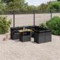 Preview: ARDEBO.de - 9-tlg. Garten-Sofagarnitur mit Kissen Schwarz Poly Rattan