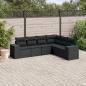 Preview: ARDEBO.de - 6-tlg. Garten-Sofagarnitur mit Kissen Schwarz Poly Rattan