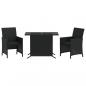 Preview: 3-tlg. Bistro-Set mit Kissen Schwarz Poly Rattan