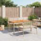 Preview: ARDEBO.de - 3-tlg. Garten-Essgruppe mit Kissen Beige Poly Rattan