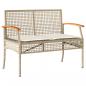 Preview: 3-tlg. Garten-Essgruppe mit Kissen Beige Poly Rattan