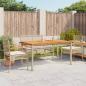 Preview: ARDEBO.de - 5-tlg. Garten-Essgruppe mit Kissen Beige Poly Rattan