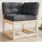 Preview: ARDEBO.de - Garten-Ecksofa mit Kissen 73x73x78 cm Massivholz Kiefer 