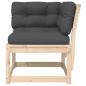 Preview: Garten-Ecksofa mit Kissen 73x73x78 cm Massivholz Kiefer 