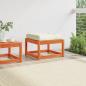 Preview: Gartenhocker mit Kissen Wachsbraun Massivholz Kiefer