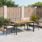 Preview: ARDEBO.de - 4-tlg. Garten-Essgruppe mit Kissen Schwarz Poly Rattan