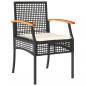 Preview: 4-tlg. Garten-Essgruppe mit Kissen Schwarz Poly Rattan