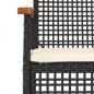 Preview: 4-tlg. Garten-Essgruppe mit Kissen Schwarz Poly Rattan