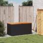 Preview: Gartentruhe Schwarz 110x50x54 cm Poly Rattan Akazienholz