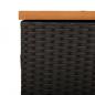 Preview: Gartentruhe Schwarz 110x50x54 cm Poly Rattan Akazienholz