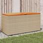 Preview: ARDEBO.de - Gartentruhe Beige 110x50x54 cm Poly Rattan Akazienholz