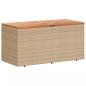 Preview: Gartentruhe Beige 110x50x54 cm Poly Rattan Akazienholz