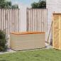 Preview: Gartentruhe Beige 110x50x54 cm Poly Rattan Akazienholz