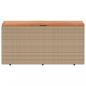 Preview: Gartentruhe Beige 110x50x54 cm Poly Rattan Akazienholz