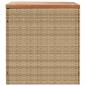 Preview: Gartentruhe Beige 110x50x54 cm Poly Rattan Akazienholz