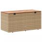 Preview: Gartentruhe Beige 110x50x54 cm Poly Rattan Akazienholz