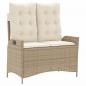 Preview: 2-tlg. Garten-Essgruppe mit Kissen Beige Poly Rattan