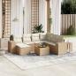 Preview: ARDEBO.de - 8-tlg. Garten-Sofagarnitur mit Kissen Beige Poly Rattan