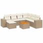 Preview: 8-tlg. Garten-Sofagarnitur mit Kissen Beige Poly Rattan